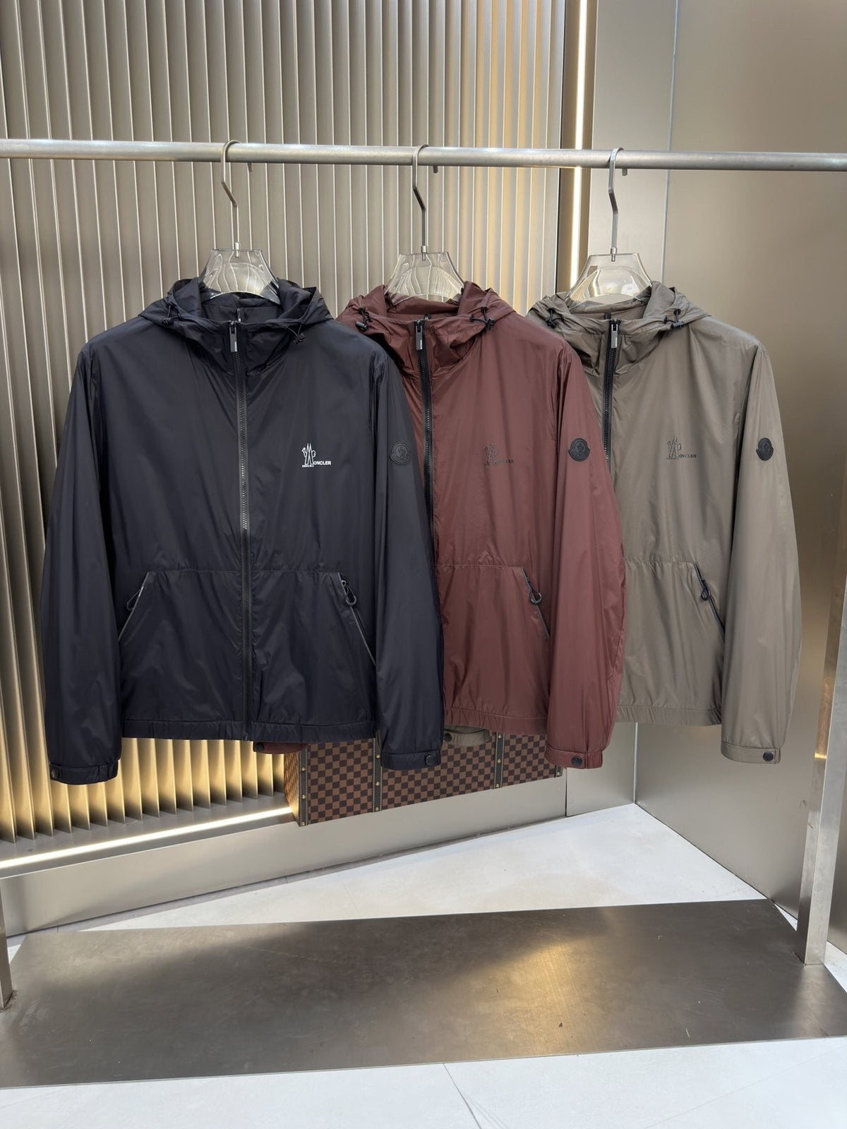 Moncler Hooded Zip-Front Jacket — comparison