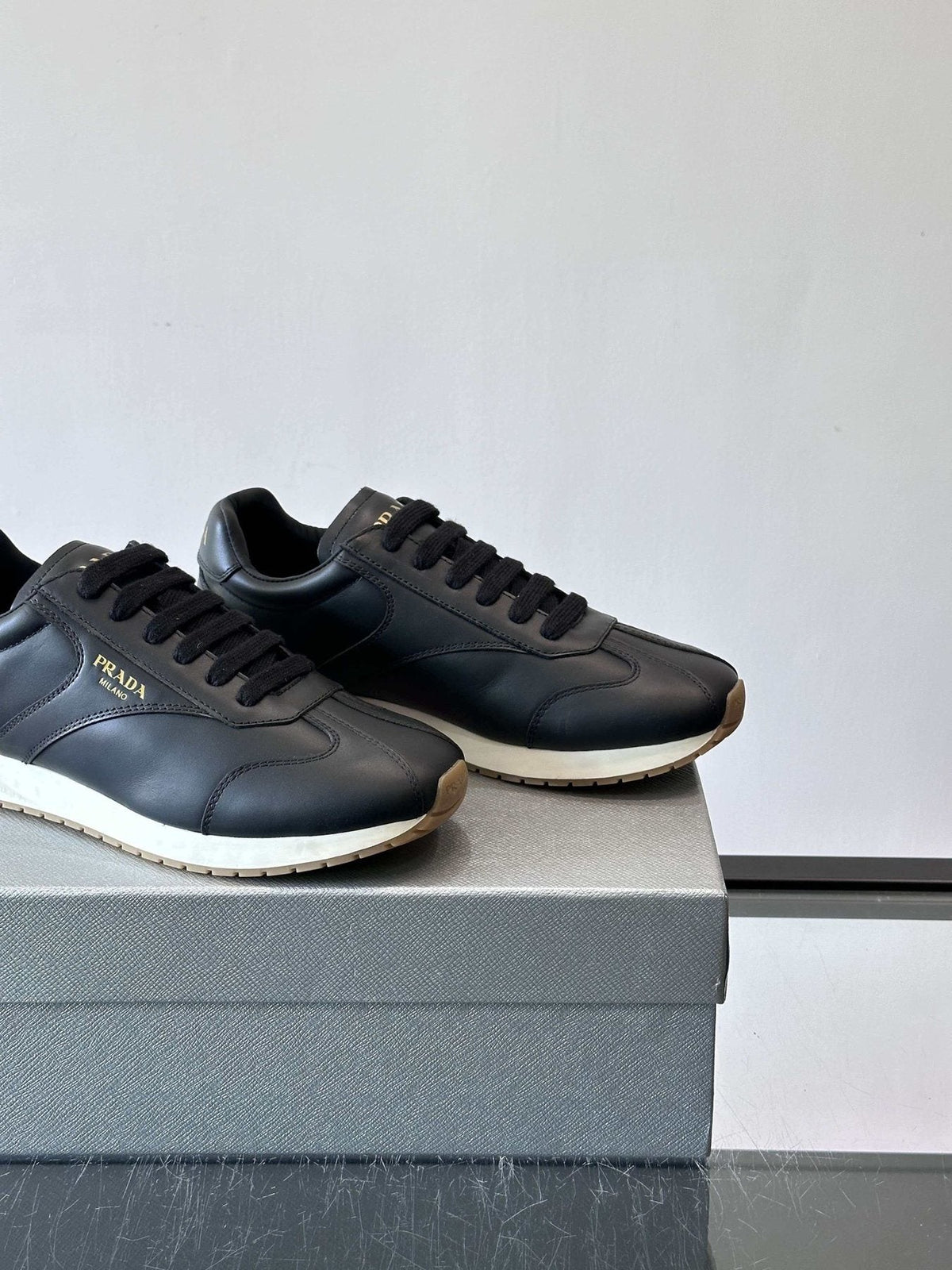 Prada Black Low-Top Sneakers — side