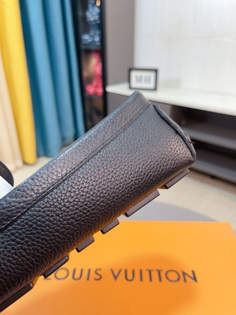 Louis Vuitton Black Textured Loafers — detail