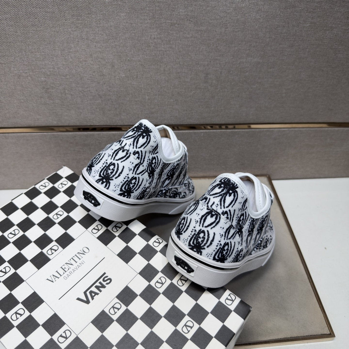 Vans Black Graphic Print Low-Top Sneakers — back
