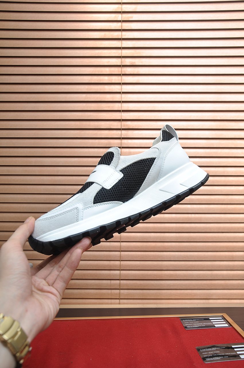 Prada Color-Block Mesh Sneakers — model