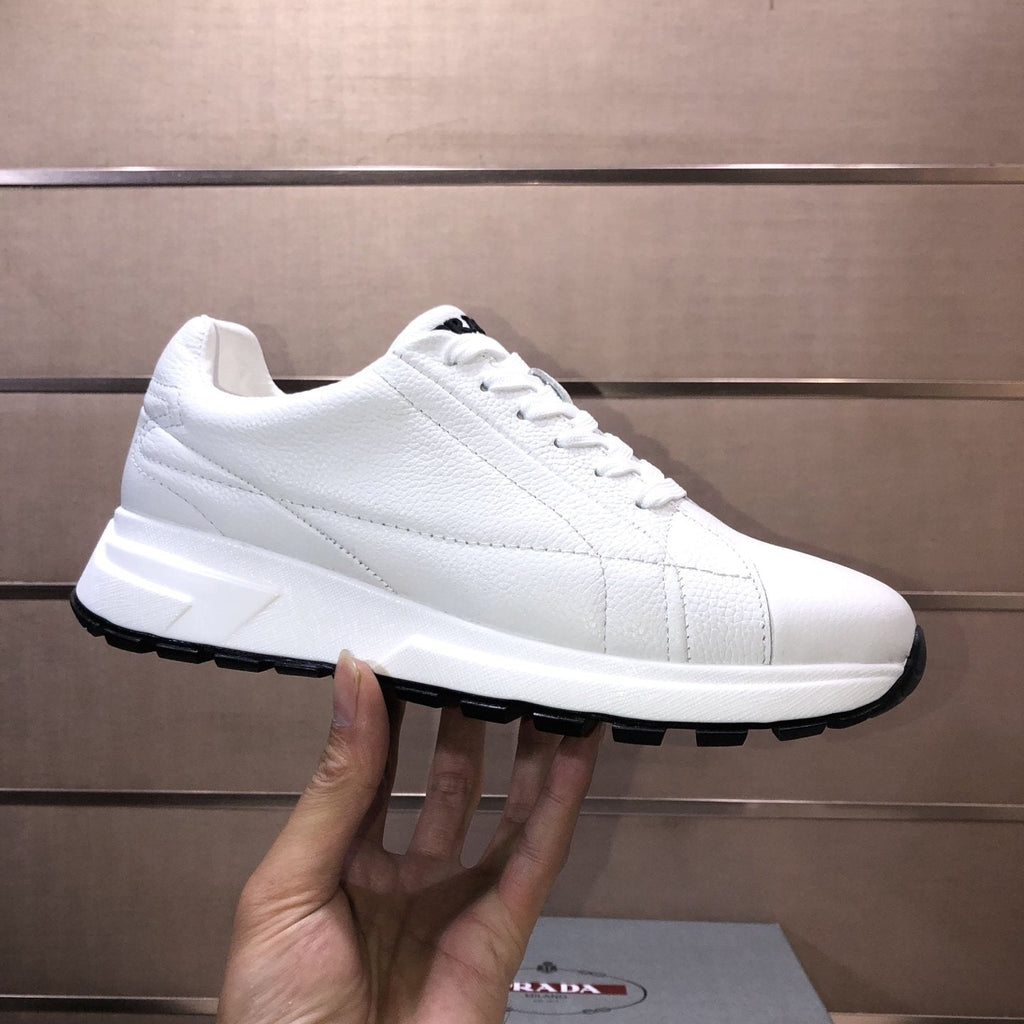 PRADA White Low-Top Sneakers — side