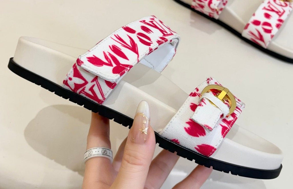 Louis Vuitton Double-Strap Slide Sandals — front