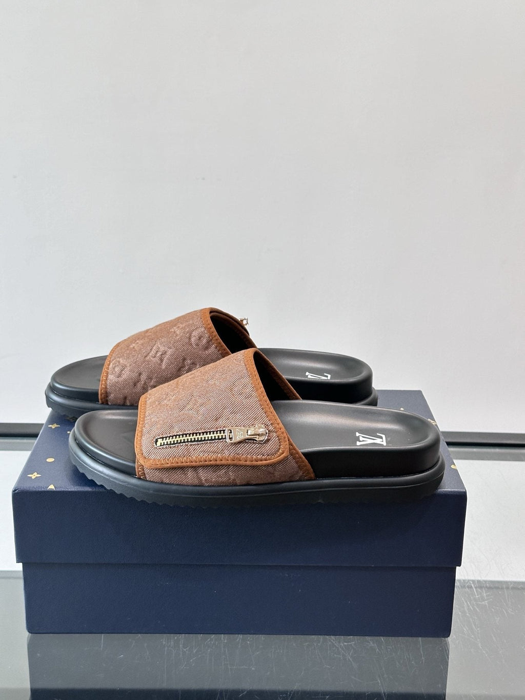Louis Vuitton Embossed Strap Slide Sandals — side