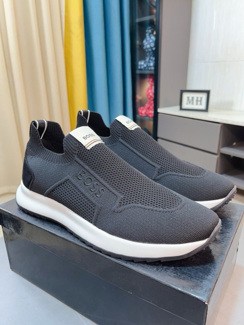 BOSS Knit-Look Slip-On Sneakers — front