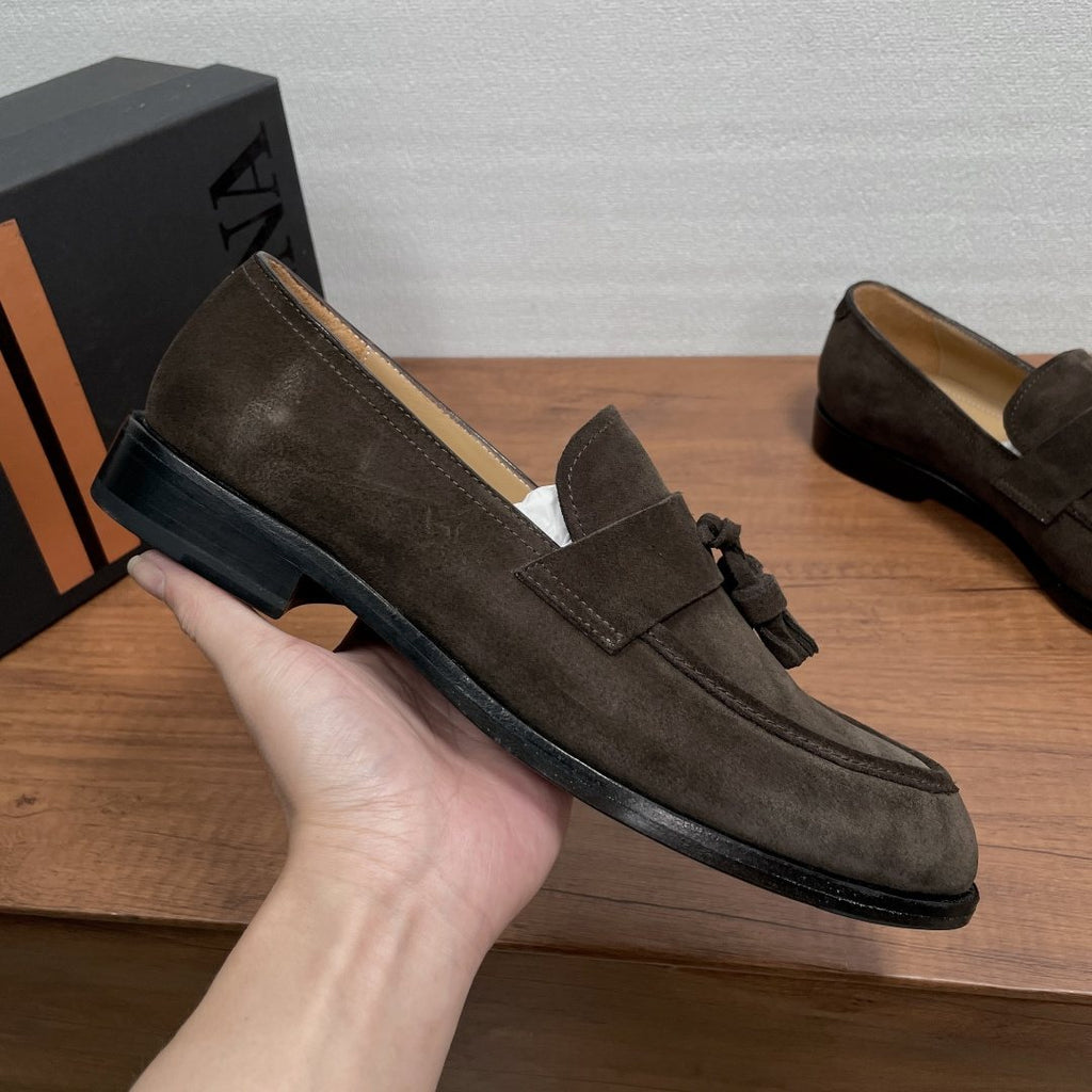 Zegna Tassel Strap Loafers — side