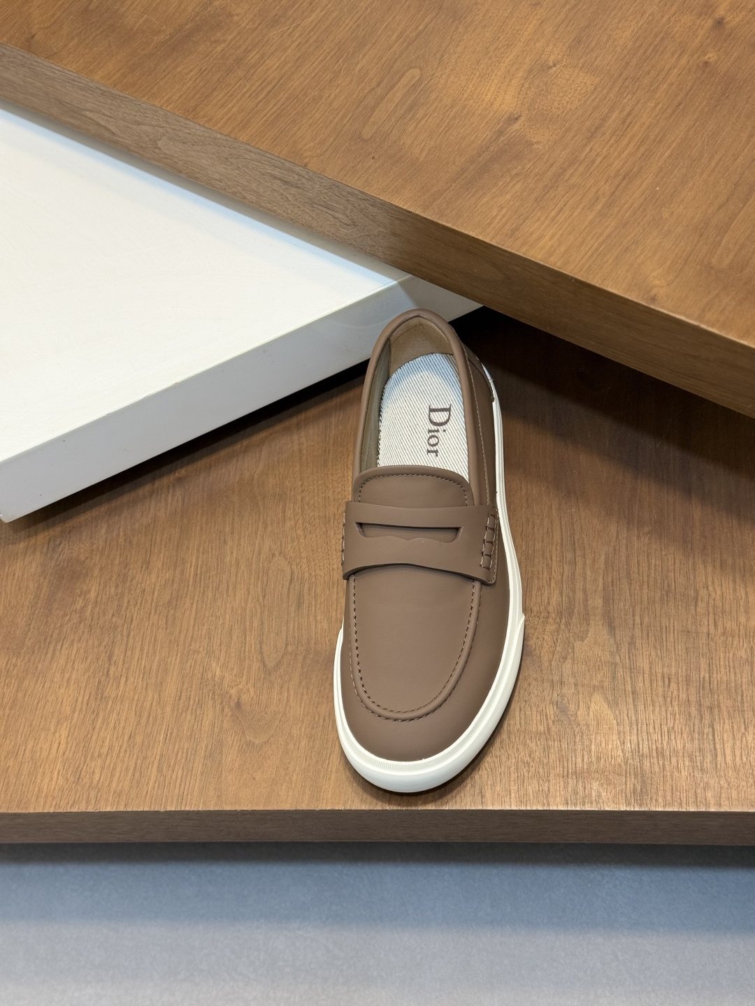 Dior Men's Vamp-Strap Slip-On Shoes — front