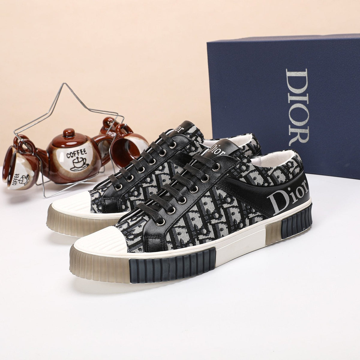Dior Patterned High-Top Sneakers — model