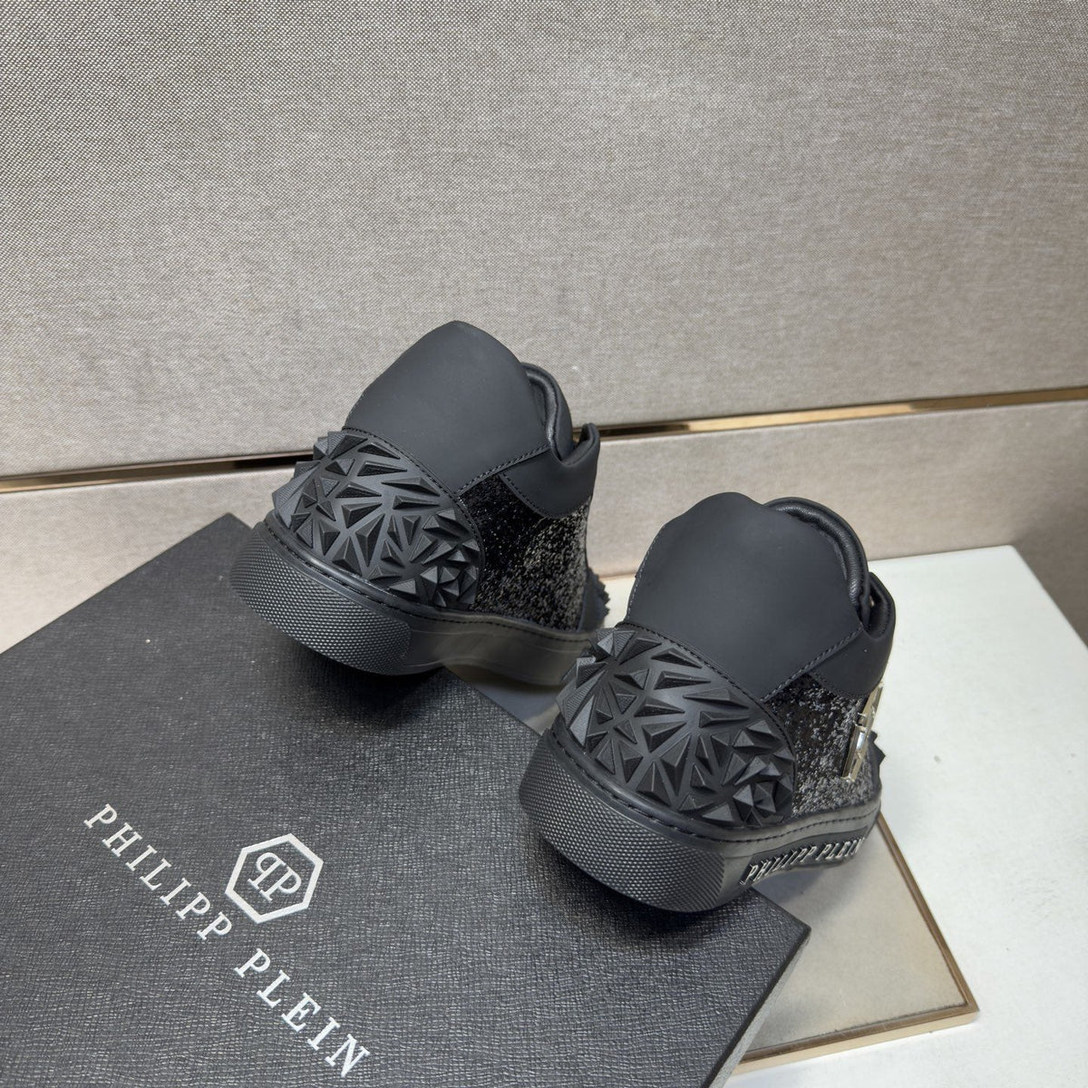 Philipp Plein Textured Logo High-Top Sneakers — back